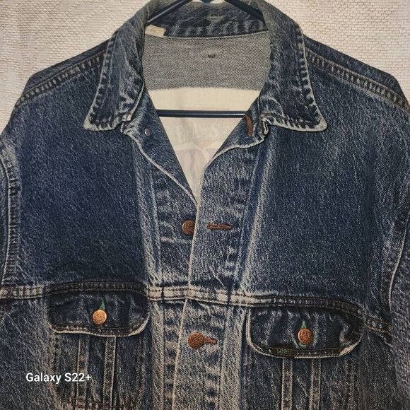 O46 LEE Riders classic button-up jean jacket. Trendy, thrashed, distressed look - Picture 2 of 15